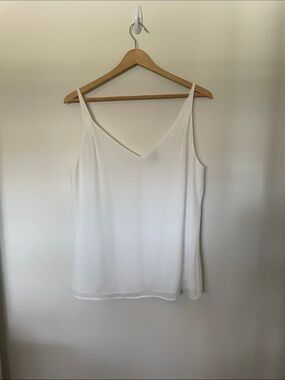 2 For 1! RW&CO Women’s Cream and Black, Thin Strap, Crepe Tank Tops